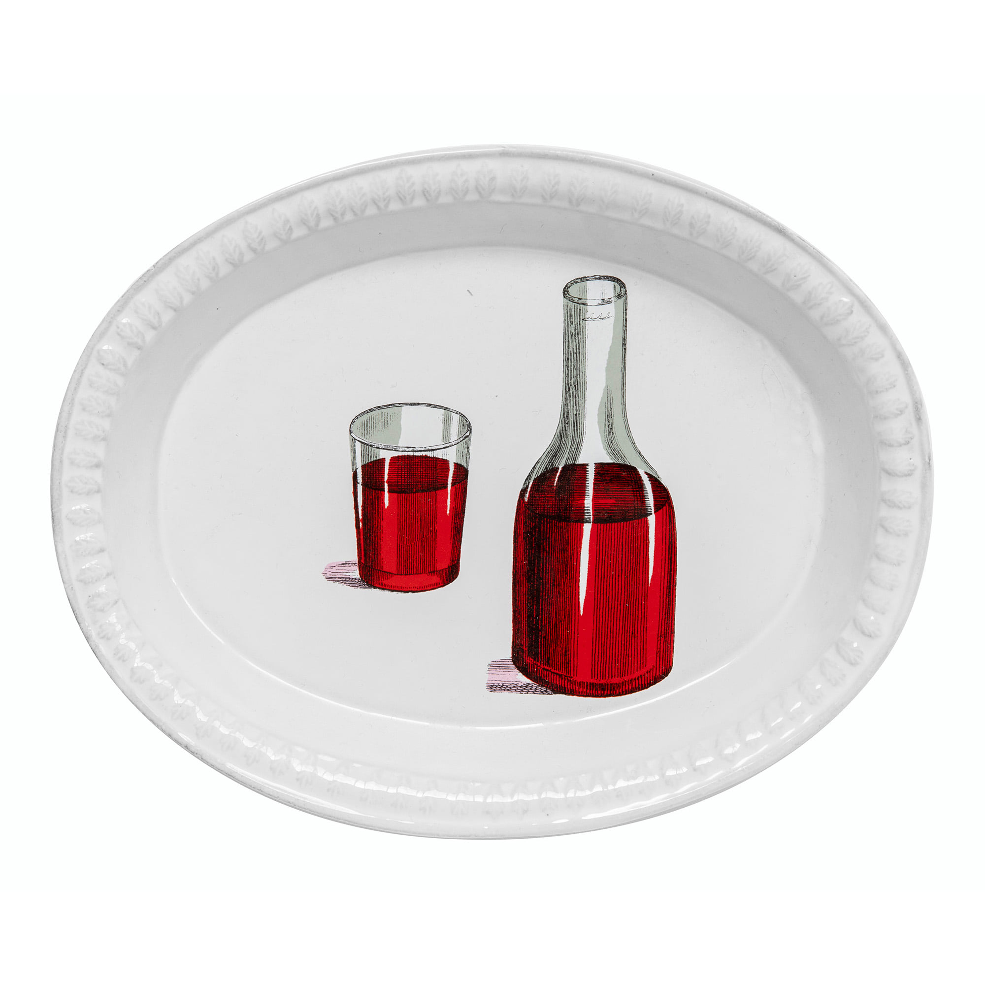 [John Derian] Red Wine Decanter and Glass Soup Plate