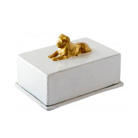 [Lion] Guilded Butter Dish