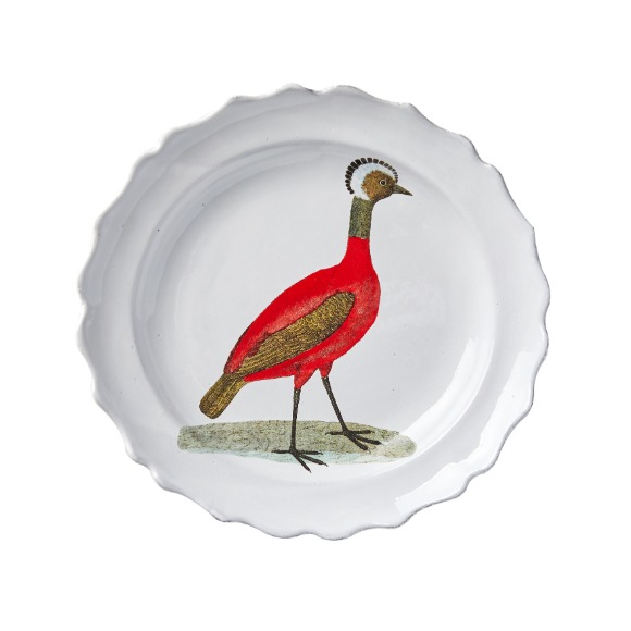 [John Derian] Red Peruvian Hen Soup Plate