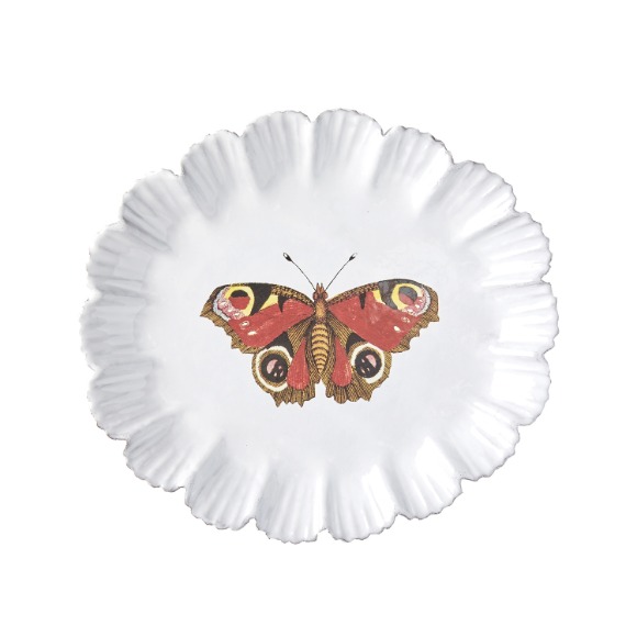 [Jonh Derian] Burgundy Butterfly Plate